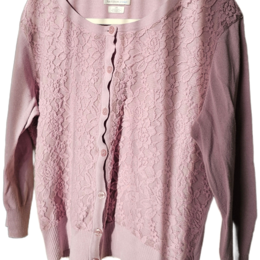 Van Heusen Lavendar Purple Lace Cardigan